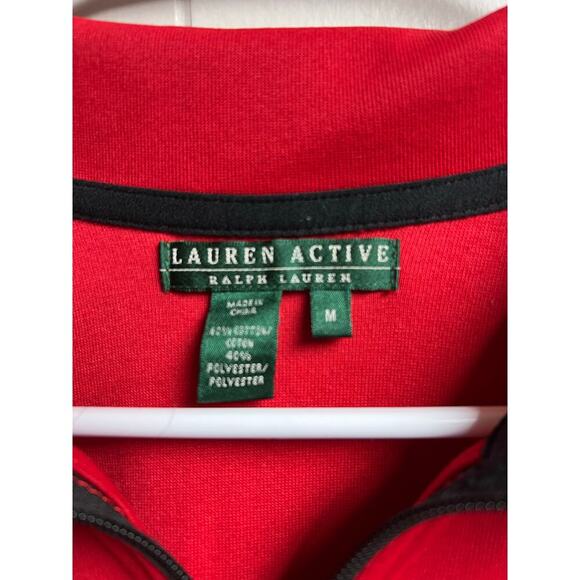 Lauren Active Ralph Lauren Red Black Track Jacket Medium - Picture 3 of 11